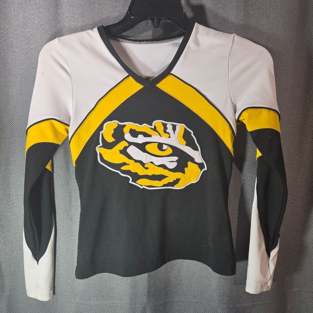 Cheerleading Girls L Cheer Top Black Gold Eye of the Tiger